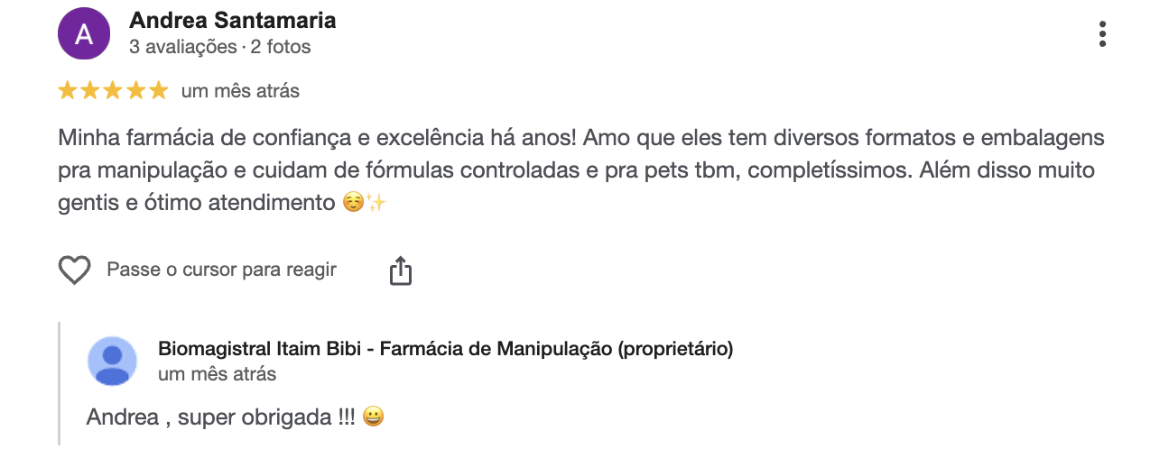 Avaliação de cliente 1