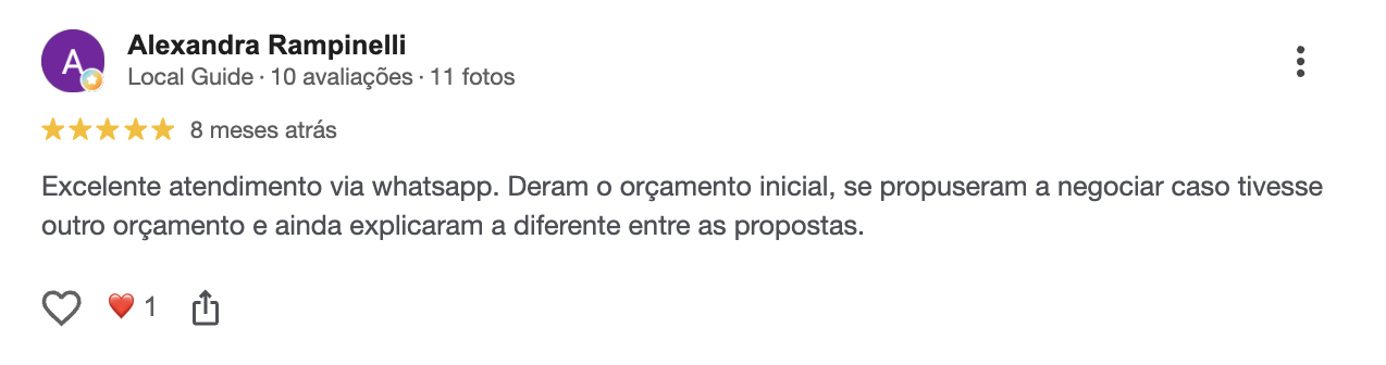Avaliação de cliente 5