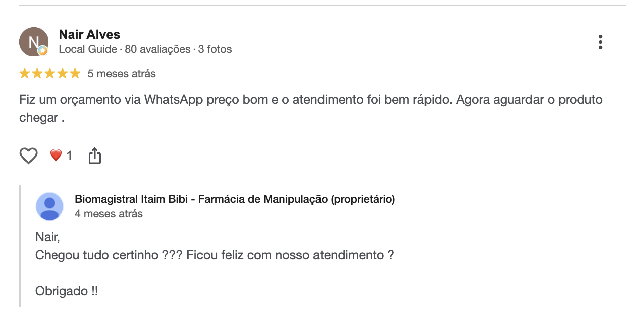 Avaliação de cliente 4
